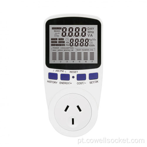 Watt Energy Meter Power com soquete de gráfico